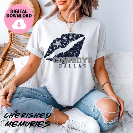 D Cowboys Lip Shirt Design